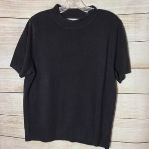 Sag Harbor Classic Black Lightweight Short Sleeve Sweater, NWT, Size XL